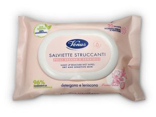 ВОЛОГІ СЕРВЕТКИ ДЛЯ ЗНЯТТЯ МАКІЯЖУ VENUS SALVIETTE STRUCCANTI SENSIBILI 20 PZ