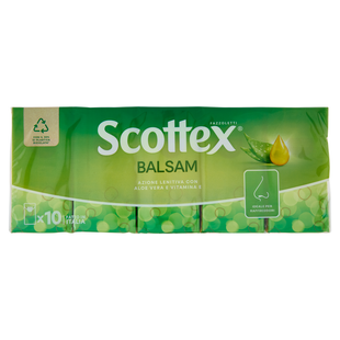 Паперові носові хустинки 4-шарові SCOTTEX fazzoletti balsam 10 шт.