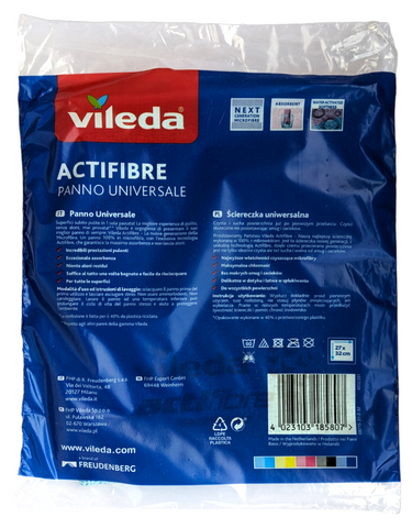 Купити 【ГАНЧІРКА ДЛЯ ПРИБИРАННЯ VILEDA PANNO ACTIFIBRE 2 ШТ.】з Італії —  Магазин Acqua&Sapone