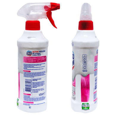 Средство для ухода за туалетом та ванною кімнатою мус LYSOFORM wc & bagno active mousse floral fresh trigger 435 ml