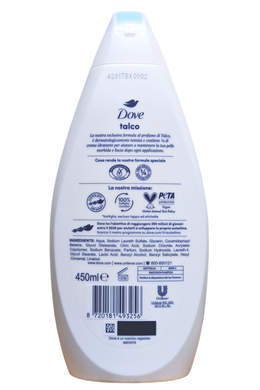 Гель-крем для ванни та душу зволожуючий DOVE bs talco 450 мл.