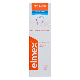 Зубна паста захист від карієсу відбілююча ELMEX dent rosso gentle white protez carie 75 мл.