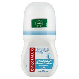 Дезодорант для тіла кульковий BOROTALCO deod roll on invisible azzurro 50 мл.