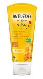 Гель-шампунь 2в1 для тіла та волосся дитячий WELEDA baby ds/sh calend. 200 мл.
