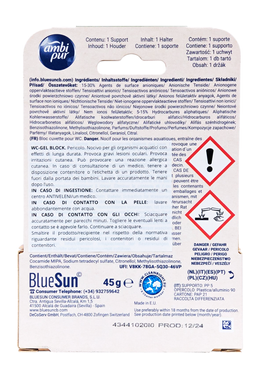 Ароматический блок для унитаза AMBIPUR wc tav. gel gr.45 rosa 1 шт.