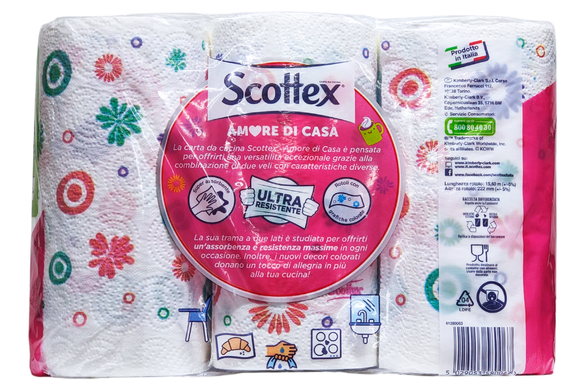 Полотенца бумажные у рулоні SCOTTEX asciugatutto x 3 amore di casa