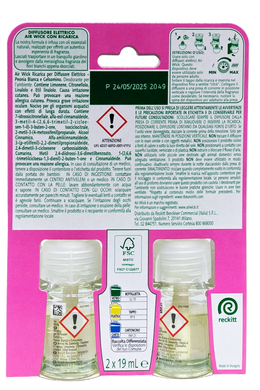 Запаска до ароматичного дифузора AIR WICK ric. dif elettrico 19 ml peonia bianca e gelsomino 2pz