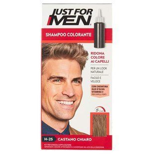 Шампунь-фарба для волосся для чоловіків n.25 світло-каштановий JUST FOR MEN 25 shampo castano chiaro