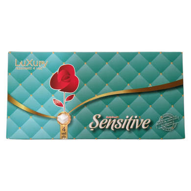 Серветки бумажные косметические в коробке 4-слойные SENSITIVE fazzoletti veline 4 veli box 80 шт