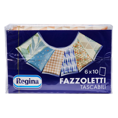 Паперові носові хустинки REGINA fazz.skin 6x10 шт.