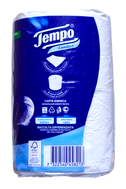 Туалетний папір TEMPO carta igenica 6 maxi rotoli offerta