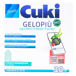 Пакети для заморожування харчових продуктів CUKI sacchetti freezer medio cm 23x32 lt 2,5 20 pezzi