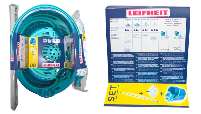 Набор для уборки ведро + швабра с отжимом LEIFHEIT set clas.mop pz 1