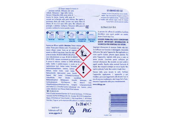Запаски к ароматическому дифузору AMBIPUR 3vol.ric. m20 vaniglia x2pz