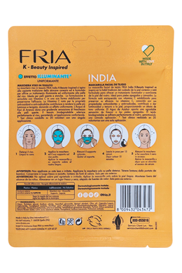 Маска для обличчя тканинна &laquo;сяйво та рівний тон&raquo; FRIA maschera viso tessuto illuminante unif. india pz 1