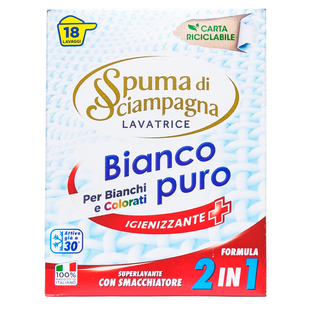 Пральний порошок для білих речей spuma di sciamp. polvere lavatr.18 mis 2in1 bianco puro18 прань 1000 г.