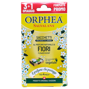 Освіжувач в гардероб проти молі пакетики ORPHEA salvalana casset.p3 fiori 4 шт.
