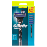 Бритва для бритья со сменными насадками 5 шт. GILLETTE ras.mach3 st.5up blpz01.