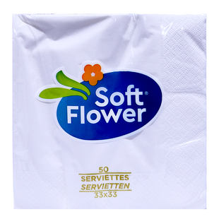 Серветки столові SOFT FLOWER tov.li 2v bia.33x33 p50