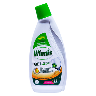 Гель для посудомийної машини WINNI'S gel lavastoviglie 33 lav. 561 ml TUTTO in 1 antiodore con ACEto