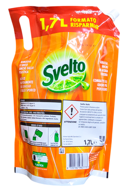 Средство для мытья посуды запаска SVELTO piatti 1700 ml busta aceto