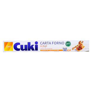 Пергамент для запікання CUKI carta forno in fogli - 25 fogli - cm 33x38 - 9,5 metri