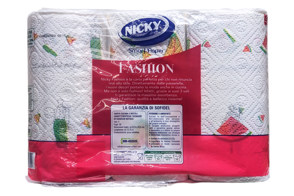 Полотенца бумажные в рулоне NICKY c.casa fashion cFPz03.