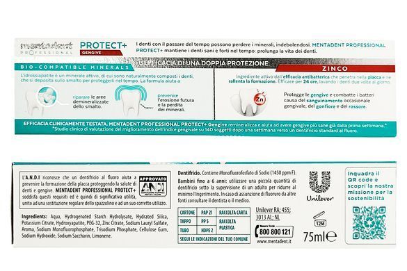 Зубна паста професійна захист ясен MENTADENT dent. professional gengive 75 мл.