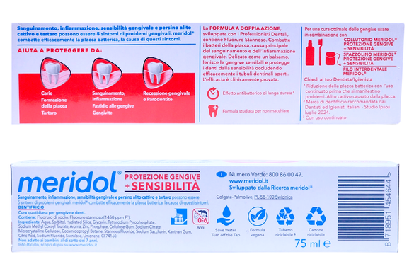 Зубная паста комплексний захист MERIDOL dent.protez completa 75 мл.