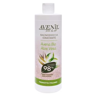 Гель для ванни та душу зволожуючий avenil bagnodoccia avena e aloe idratante 400 мл.