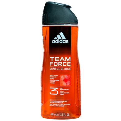 ГЕЛЬ ДЛЯ ДУШУ 3В1 ДЛЯ ТІЛА ВОЛОССЯ ТА ОБЛИЧЧЯ ЧОЛОВІЧИЙ ADIDAS DOCCIASH TEAM FORCE 400 МЛ.