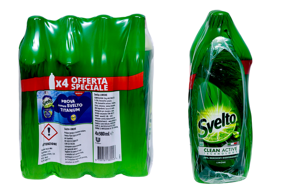 Средство для мытья посуды SVELTO piatti ml. 980 limone x4 quadripack