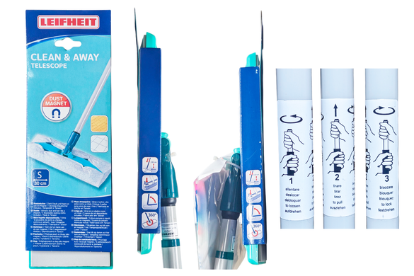 Швабра для пола + 5 серветок clean away kit racc.polvere+5 pan LEIFHEIT