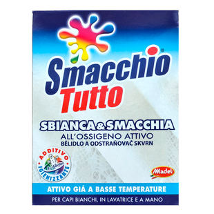 Плямовивідник відбілювач для тканин сипучий MADEL SMACchio TUTTO sbianca&SMACchia additivo polvere kg 1