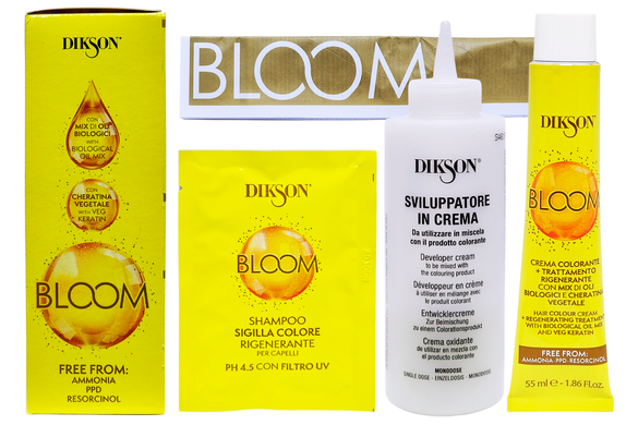 Краска для волос n.300 темно-каштановий bloom DIKSON 300 castano scuro crema colorante