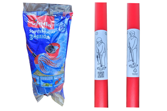 Швабра для пола VILEDA mocio super fiocco con manico 150