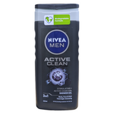 Гель для душа 3в1 для тела, волос и лица мужской NIVEA men ds active clean m250