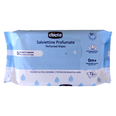 ВОЛОГІ СЕРВЕТКИ ДИТЯЧІ CHICCO SALVIETTE BABY DELICATE AZZURRE 72 ШТ