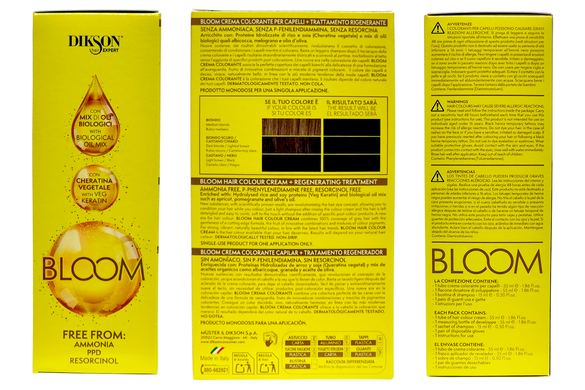 Фарба для волосся n.100 чорний bloom DIKSON 100 nero crema colorante
