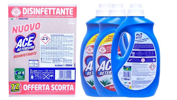 Рідкий засіб для прання ACE det.liq. lv 24 ml 1320 disinfettante x3 tripack (3960 ml)