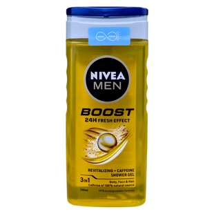 Гель для душу 3в1 для тіла волосся та обличчя чоловічий NIVEA men ds boost ml250