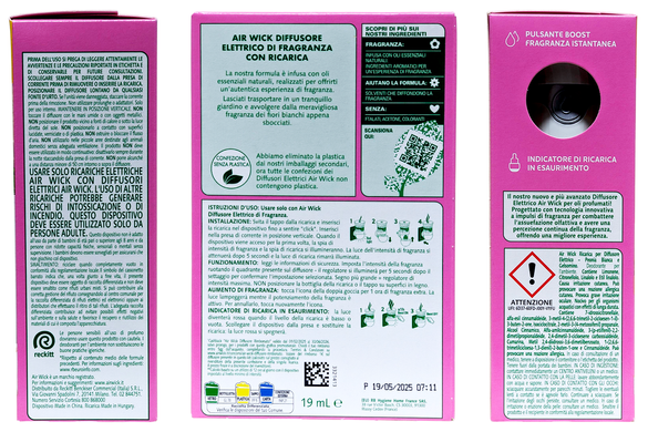 Ароматический дифузор электрический комплект air AIR WICK deo fornello elettr compl peonia bianca e gelsomino