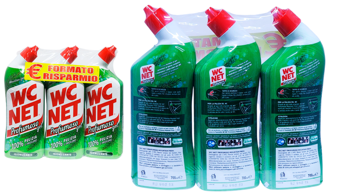 СРЕДСТВО ДЛЯ УХОДА ЗА ТУАЛЕТОМ WC NET GEL PROFUM.ASS. ML700X3