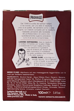 Лосьйон після гоління для жорсткої щетини PRORASO dopo b loz barbe dure rosso 100 мл.