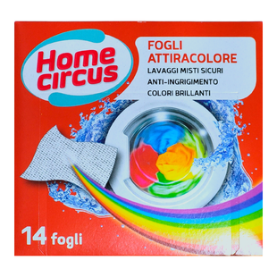 Серветки для поглинання кольорів при пранні HOME CIRCUS fogli attiracolore pz14