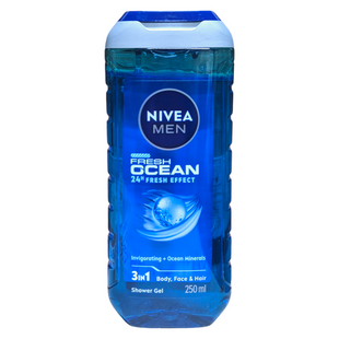 Гель для душу 3в1 для тіла волосся та обличчя чоловічий NIVEA men ds fresh ocean ml250