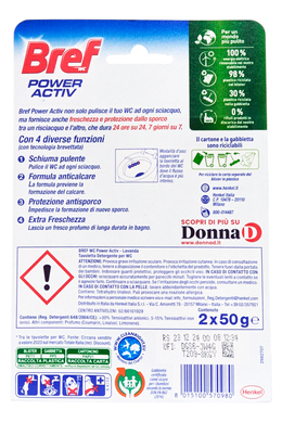 Ароматический блок для унитаза BREF tav.wc power activ lavanda 2х50 г.