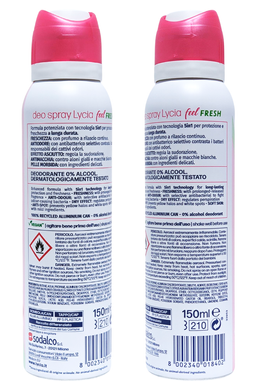 Дезодорант для тіла спрей LYCIA deo spr. feel fresh ciliegio 150 мл.