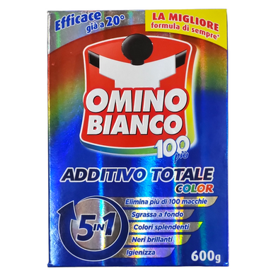 ПЛЯМОВИВІДНИК ПІДСИЛЮВАЧ ДО ПРАННЯ СИПУЧИЙ OMINO BIANCO PERBORATO 100PIU' 5IN1 COLOR 600 GR