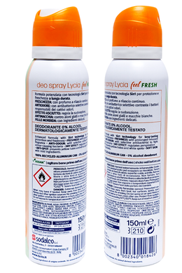 Дезодорант для тела спрей LYCIA deo spr. ml 150 feel fresh pesca papaya